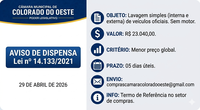 Aviso de Dispensa de Licitação
