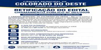 Retificação do Edital de Chamamento Público Nº 001/2026 Da Câmara Municipal de Colorado do Oeste